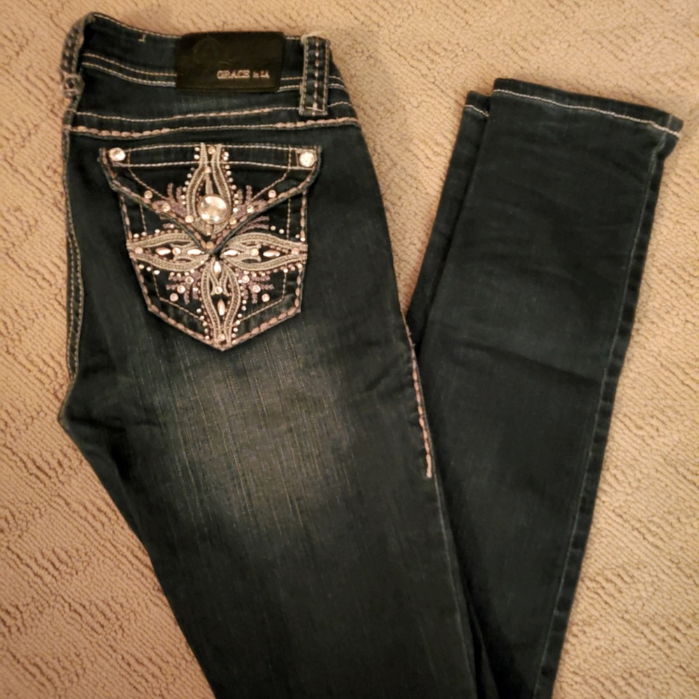 Grace in LA bedazzled jeans